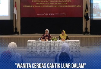 Silaturahmi Dharma Wanita Persatuan Kanwil Kemenkumham NTB melalui virtual