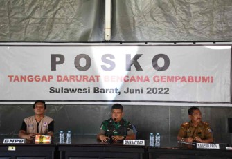 Danrem 142/Tatag saat pimpin evaluasi tahap akhir pelaksanaan tanggap darurat gempa Mamuju