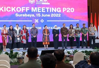 Kickoff Meeting G20 Parliamentary Speakers’ Summit (P20) digelar di salah satu hotel di Surabaya, Rabu (15/6). 