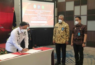 Penandatanganan perpanjangan nota kesepahaman Kanwil Kemenkumham DKI Jakarta dengan Pengadilan Tinggi Banten dan PTA Banten 