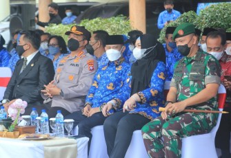 Dandim saat Hadiri Upacara Peringatan HUT Pemerintah Kota Palangka Raya Ke 57