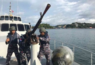 Latihan pertahanan udara jajaran Lantamal X Jayapura 