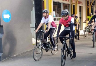 Dandim Pacitan gowes meriahkan hari Bhayangkara Ke-76 