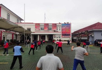 Senam bersama jajaran Kemenkumham Banten