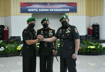 Pangdam Hasanuddin usai sertijab Asintel Kasdam XIV/Hasanuddin