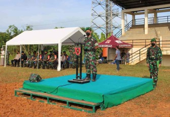 Kasiop Kasrem 091/ASN saat apel kesiapan jelang kedatangan RI 1 di IKN