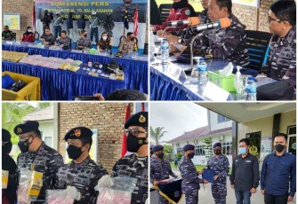 Pangkoarmada I saat keterangan pers di Lanal TBA