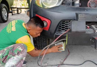 Persiapan kendaraan operasional sebelum pemberangkatan ke Papua 
