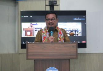 Walikota Bitung Maurits Mantiri saat memberikan sambutan pada kegiatan SLCN