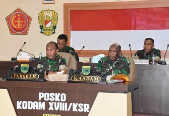 Pengarahan pangdam kepada semua dansat jajaran secara virtual 