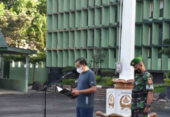 Kasrem 073/Mkt pimpin apel pagi dan pamitan kepada anggota