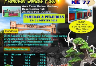 Komunitas Bonsai Pati (KBP) akan mengadakan pagelaran pameran bonsai