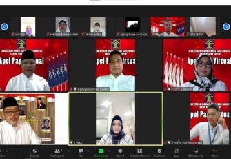 Kakanwil Tejo saat vidcon jajaran meriahkan peringatan Kemerdekaan dan HDKD ke 77