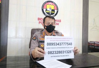 Kombes Dirmanto saat menyampaikan bertambahnya pelaporan di hotline pengaduan sekolah SPI