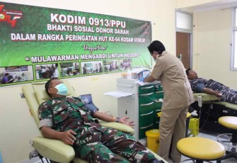 Pelaksanaan donor darah di Kodim 0913/PPU
