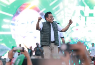 Ribuan relawan, simpatisan dan pendukung Ketua Umum Partai Kebangkitan Bangsa (PKB) Abdul Muhaimin Iskandar (Gus Muhaimin) berkumpul di GOR Delta Sidoarjo, Sabtu (6/8/2022). 