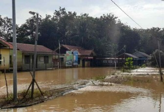 Meluapnya sungai Katingan sejumlah desa di kabupaten Katingan terendam banjir