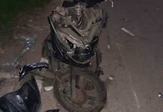 Kendaraan Yamaha Mio Soul korban tabrak lari di Jalan Raya Banten Lama
