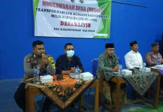 Bripka Edi Susilo saat menyampaikan sambutan 