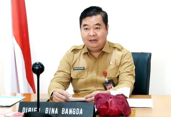 Dirjen Bangda Kemendagri Teguh Setyabudi saat membuka program FMSRB secara darling di Jakarta 