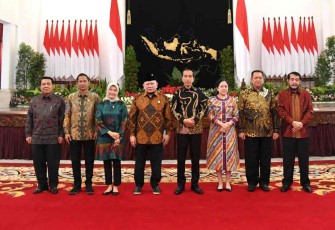 Presiden Jokowi saat bersama pimpinan lembaga tinggi negara