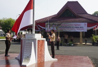 Upacara bendera hari Pramuka Ke-61 di kantor Bupati Ngawi