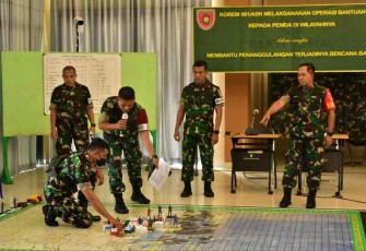 Simulasi siap siaga banjir prajurit Korem 091/ASN