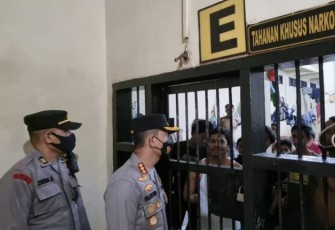 Kapolrestabes Medan Kombes Valentino Alfa Tatareda saat tinjau RTP
