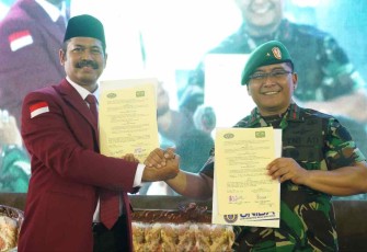 Danrem 064/MY Brigjen TNI Tatang Subarna saat MoU Tri Dharma Perguruan Tinggi 
