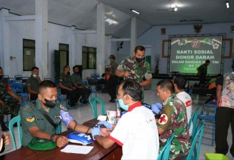 Donor darah prajurit Kodim 0802/Ponorogo, Kamis (29/9)