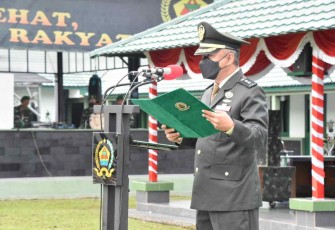 Kasrem 023/KS saat upacara hari Kesaktian Pancasila. Sabtu (1/10) 