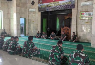 Doa bersama prajurit Korem 121/Abw. Rabu (5/10)
