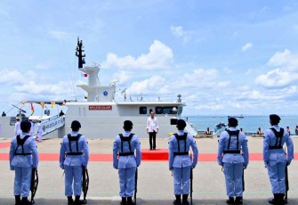 Presiden Jokowi menggunakan kapal laut kunjungi IKN, Selasa (25/10)