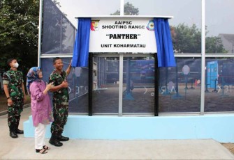 Dankoharmatau Marsda TNI Eddy Supriyono saat peresmian Lapangan Airsoft Gun Koharmatau 