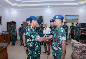 Dankoharmatau Marsda TNI Eddy Supriyono saat sertijab Kabliktek