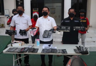 Polrestabes Surabaya gelar konferensi pers penangkapan pelaku curanmor 