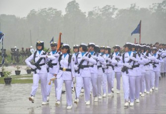 Devile Prajurit Koarmada III Sorong Peringati Hari Armada Ke-77. Senin (5/12)