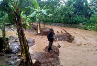 Pengecekan tanggul sungai jebol di wilayah binaan