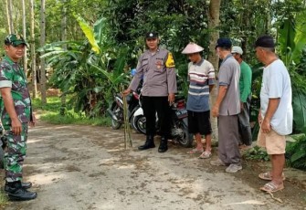 Patok batas sementara lahan warga
