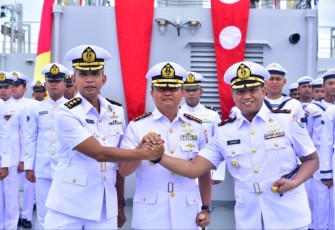 Dansatgas Koarmada III Kolonel Laut (P) Tarus Rostiyadi usai sertijab 