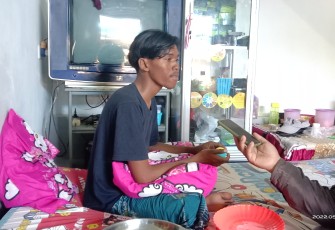 Aldy, korban Laka Laut, saat dimintai keterangan, Minggu (15/5/2022)