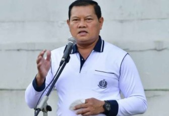 Kasal saat memberikan sambutan dalam olahraga bersama di Mabesal. Selasa (17/05/2022)