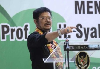 Mentan SYL saat memberikan sambutan di Kantor Gubernur Papua Barat 
