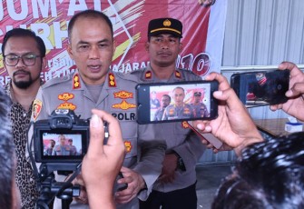 Kapolres Aceh Timur AKBP Andy Rahmansyah, S.I.K., saat diwawancarai awak media, Jumat (25/11/2022).