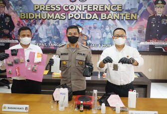 Conferensi Pers Polda Banten, ekspose barang bukti