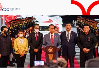 Presiden RI Ir H Joko Widodo saat Jumpa Pers, Minggu (13/11/2022) di Bali.