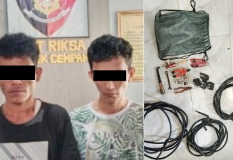 Tersangka dan barang bukti saat diamankan