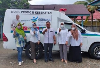Gunakan Mobil Promkes, Dinkes BS Gelar Penyuluhan DBD dan Covid–19
