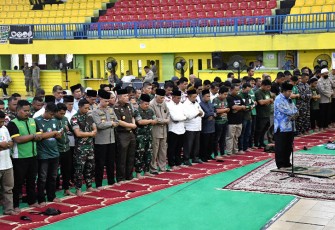 Pangdam I/BB Bersama Forkopimda Sumut saat Shalat Ghaib dan Doa Bersama Bagi Korban Tragedi Kanjuruhan