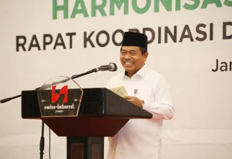 Suhajar dalam Rapat Koordinasi Daerah Badan Amil Zakat Nasional (BAZNAS) se-Provinsi Jambi Tahun 2022 di Swiss-Belhotel Jambi, Rabu (12/10/2022) kemarin. 